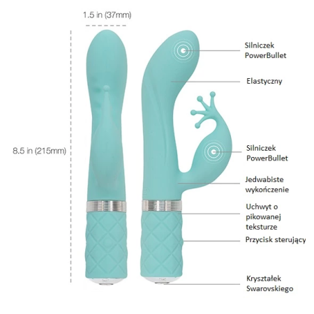 Pillow Talk Kinky Teal Dual Motor Intimate Machine with Flexible Arm