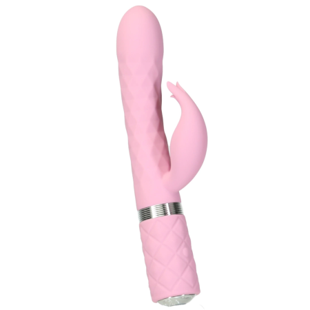 Pillow Talk Lively Pink Dual Motor Massager with Rotating Shaft