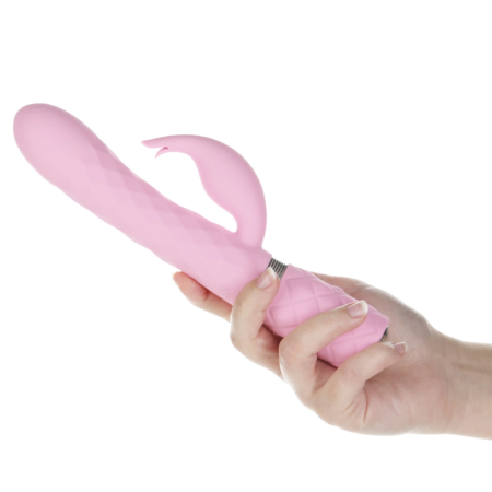 Pillow Talk Lively Pink Dual Motor Massager with Rotating Shaft