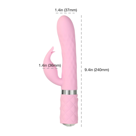 Pillow Talk Lively Pink Dual Motor Massager with Rotating Shaft