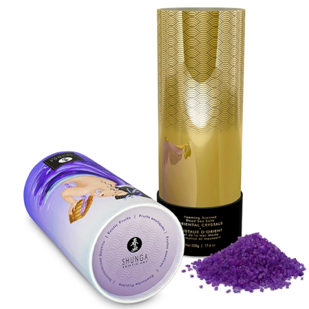 Shunga Bath Salts Exotic Fruits 500g - Dead Sea Crystals & Fragrant Candle
