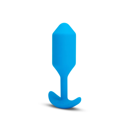 b-Vibe Vibrating Snug Plug 3 Blue - Weighted Silicone Model 160g