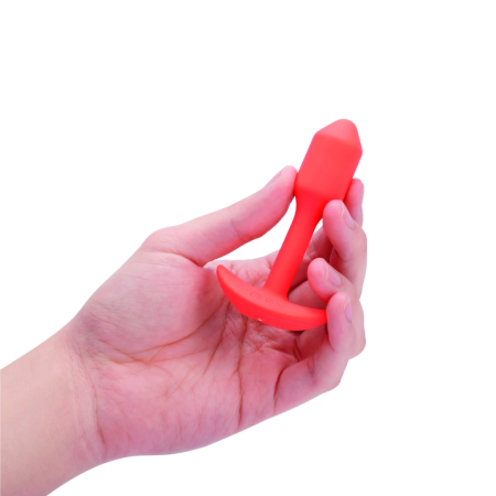 b-Vibe Vibrating Snug Plug 1 Orange - Weighted Silicone Model 62g