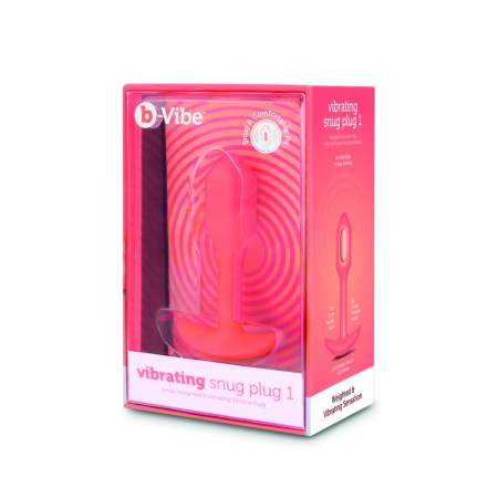 b-Vibe Vibrating Snug Plug 1 Orange - Weighted Silicone Model 62g