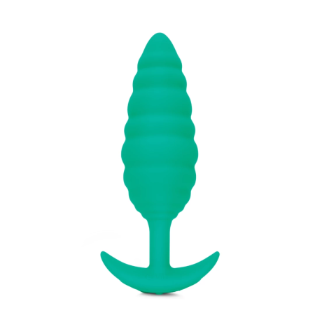 b-Vibe Twist Plug Green - Textured Silicone Intimate System 15.3cm