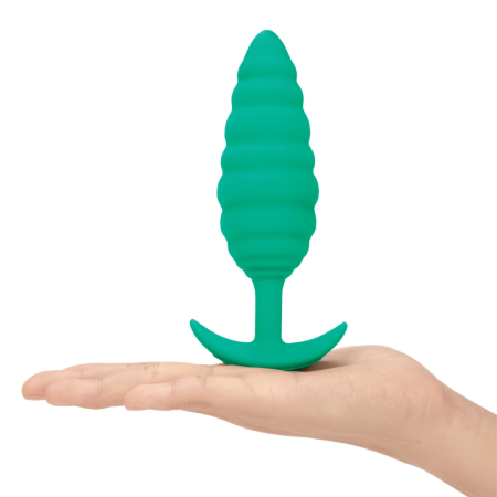 b-Vibe Twist Plug Green - Textured Silicone Intimate System 15.3cm