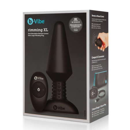 b-Vibe Rimming Plug XL Black - Advanced Intimate Machine with Rotating Beads