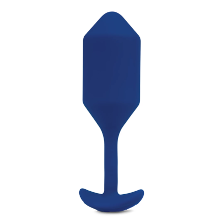 b-Vibe Vibrating Snug Plug 4 Navy - Weighted Silicone Plug XL