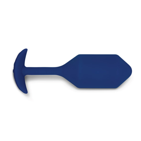 b-Vibe Vibrating Snug Plug 4 Navy - Weighted Silicone Plug XL