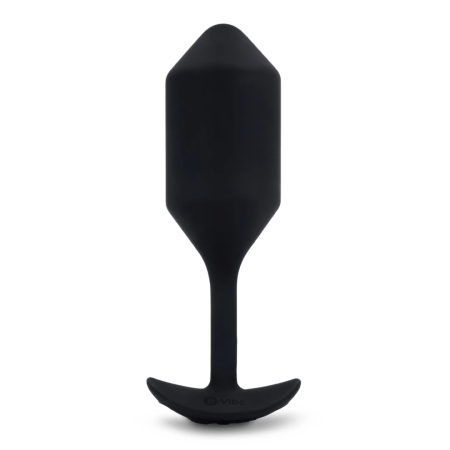 b-Vibe Vibrating Snug Plug 4 Black - Weighted Silicone Anal System XL