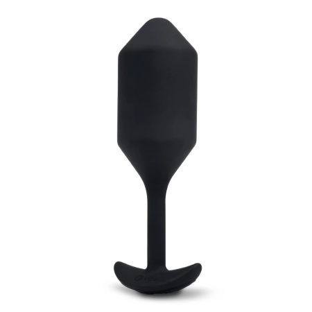 b-Vibe Vibrating Snug Plug 4 Black - Weighted Silicone Anal System XL