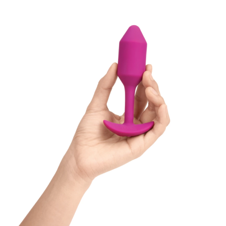 b-Vibe Vibrating Snug Plug 2 Rose - Weighted Silicone Plug, Medium