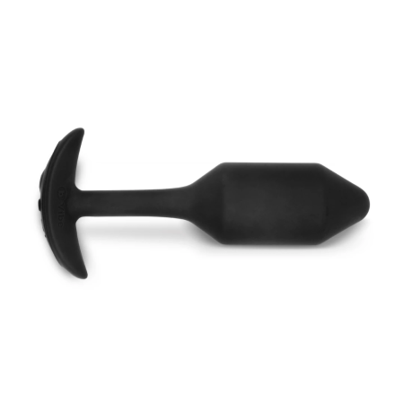 b-Vibe Vibrating Snug Plug 2 Black - Weighted Silicone Model, 112g