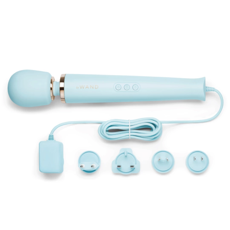 Le Wand Plug-In Massager Sky Blue - Powerful Classic Vibrating Device