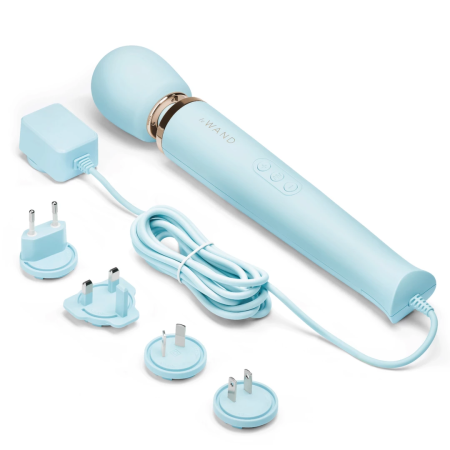 Le Wand Plug-In Massager Sky Blue - Powerful Classic Vibrating Device