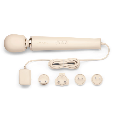 Le Wand Plug-In Wand Massager Cream - Powerful AC Model, 10 Modes