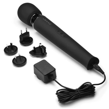 Le Wand Massager Black - Rechargeable Multi-Speed Silicone Wand