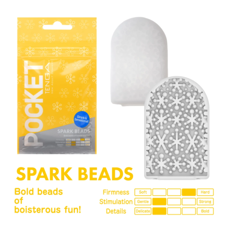 Tenga Pocket Spark Beads - Compact Travel Intimate Device, Hygienic Pack