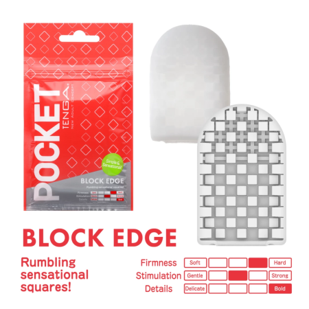 Tenga Pocket Series Block Edge Intimate Device, Compact Travel Size