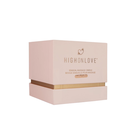 HighOnLove Massage Candle Rose Bud Scent 250ml with Cannabis Seed Oil
