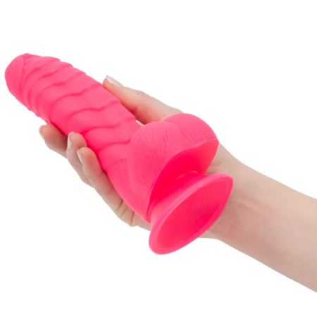 Addiction Tom 18 cm Silicone Ribbed Model Hot Pink with Suction Cup