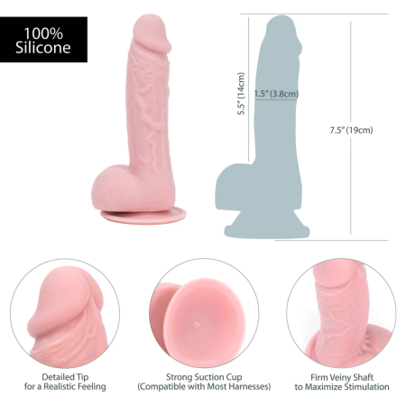 Addiction Mark 19 cm Anatomical Model with Suction Base Beige