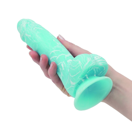 Addiction Luke 19 cm Glow-in-the-Dark Blue Silicone Model with Suction Base