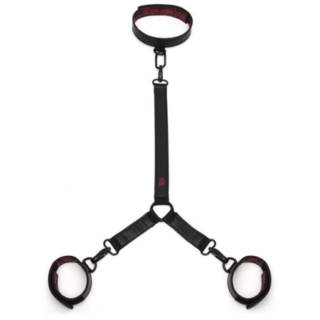 Fifty Shades of Grey Sweet Anticipation Collar & Cuffs Set, Adjustable, Black-Red