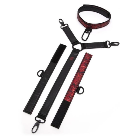 Fifty Shades of Grey Sweet Anticipation Collar & Cuffs Set, Adjustable, Black-Red