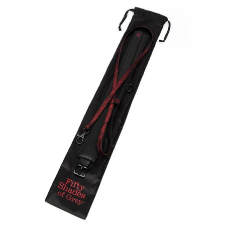 Fifty Shades of Grey Sweet Anticipation Adjustable Collar & Leash Set Black/Red