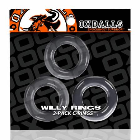Oxballs Willy Rings 3-Pack Flexible Clear Anatomical Rings