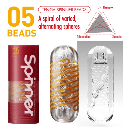 Tenga Spinner 05 Beads Intimate Device with Spiral Bead Texture