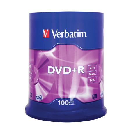 Verbatim DVD+R Matt Silver 4,7 GB 100 vnt