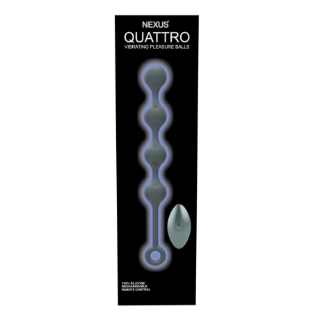 Nexus Quattro Black Remote-Controlled Vibrating Beads, 40mm, Silicone