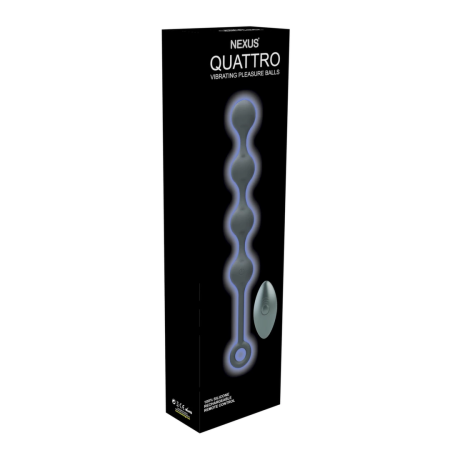 Nexus Quattro Black Remote-Controlled Vibrating Beads, 40mm, Silicone