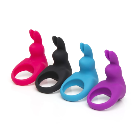 Happy Rabbit Rechargeable Blue Vibrating Ring with Dual Stimulating Ears
