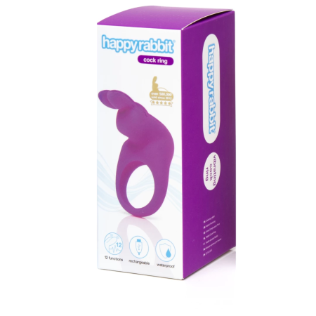 Lovehoney Happy Rabbit Rechargeable Vibrating Ring Purple Silicone
