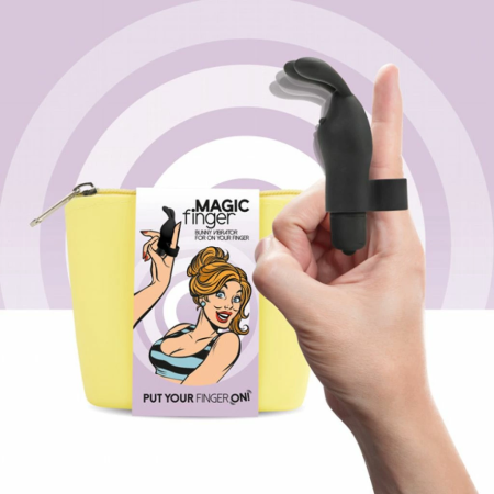 FeelzToys Magic Finger Black - Silicone Finger Device, Waterproof, 100mm