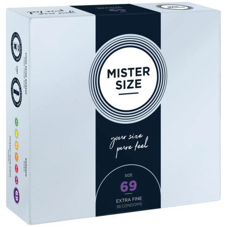 Mister Size 69 mm Premium Latex Condoms 36-Pack - Maximum Comfort Fit