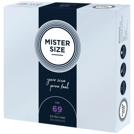Mister Size 69 mm Premium Latex Condoms 36-Pack - Maximum Comfort Fit