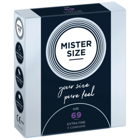 Mister Size 69 mm Anatomical Condoms 3-Pack - Precision Fit XL