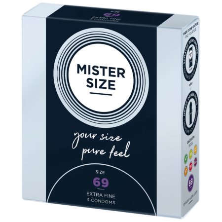 Mister Size 69 mm Anatomical Condoms 3-Pack - Precision Fit XL