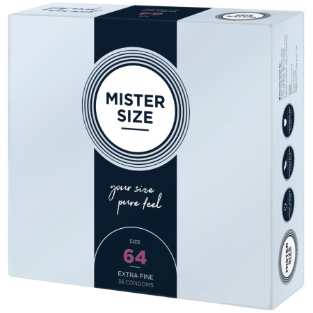 Mister Size 64 mm - Large Size Latex Condoms, 36-Pack