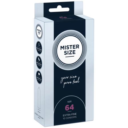 Mister Size 64 mm Premium Latex Condoms 10-Pack - Large Anatomical Fit