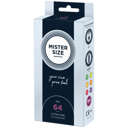 Mister Size 64 mm Premium Latex Condoms 10-Pack - Large Anatomical Fit