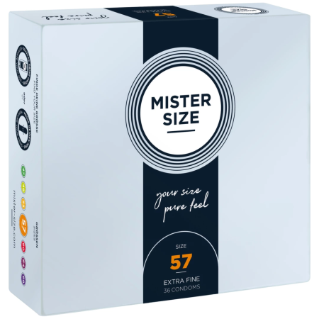 Mister Size 57mm Condoms 36-Pack - Tailored Fit, Ultra Thin, Latex