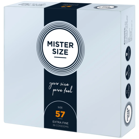 Mister Size 57mm Condoms 36-Pack - Tailored Fit, Ultra Thin, Latex