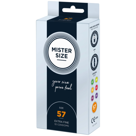 Mister Size 57 mm Condoms 10-Pack - Tailored Fit, Ultra-Thin Latex
