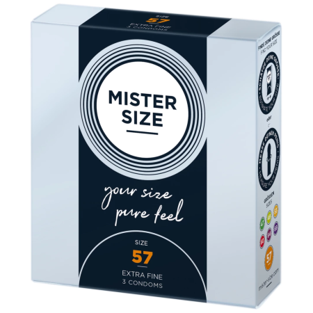 Mister Size 57 mm Condoms 3-Pack - Anatomical Fit, Premium Latex