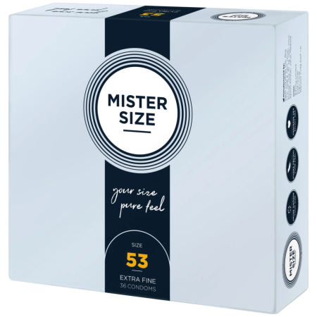 MISTER SIZE 53 mm Condoms 36-Pack - Personalized Fit & Comfort